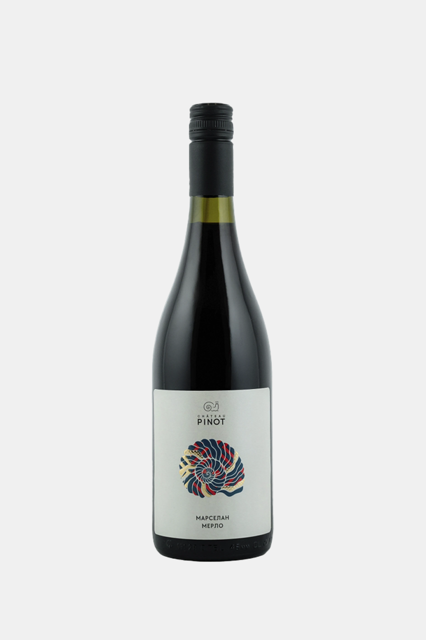 Вино Шато Пино Эксклюзив М. Марселан-Мерло, ЗГУ Кубань. Новороссийск, красное, сухое, 0.75л
