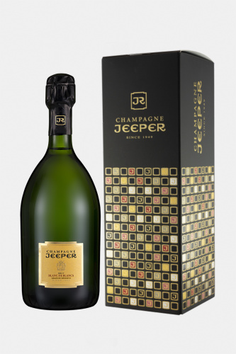 Шампанское Джипер Гранд Резерв Блан де Блан в подарочной упаковке, брют, белое, 0.75л