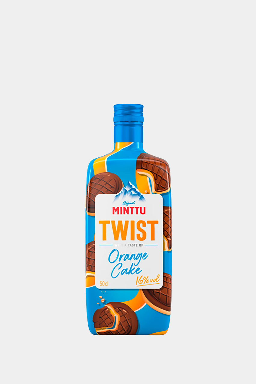 Ликер Минтту Твист Орандж Кейк со вкусом мяты и апельсинового печенья, 0.5л