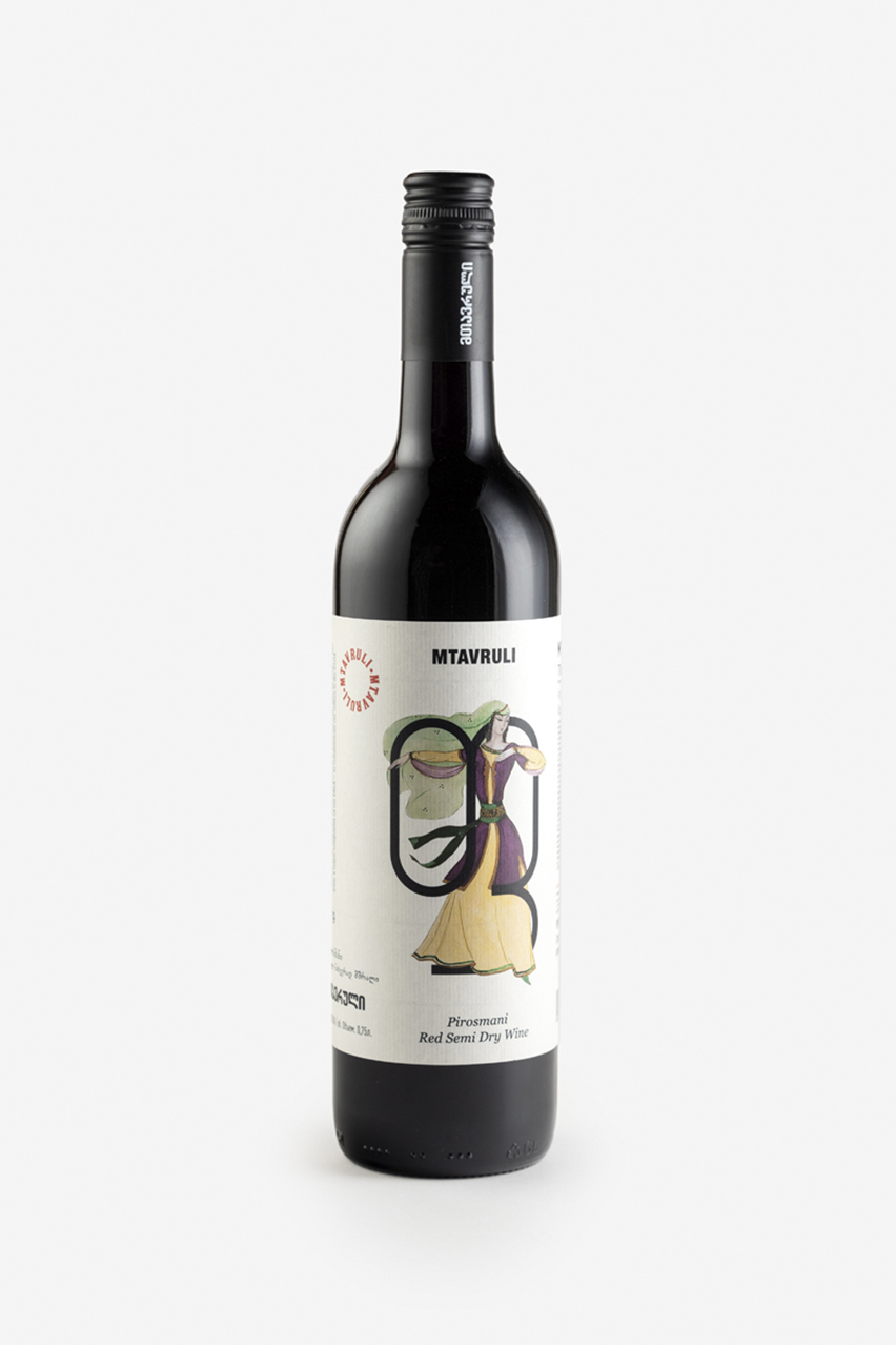 Вино Мтаврули Пиросмани, красное, полусухое, 0.75л